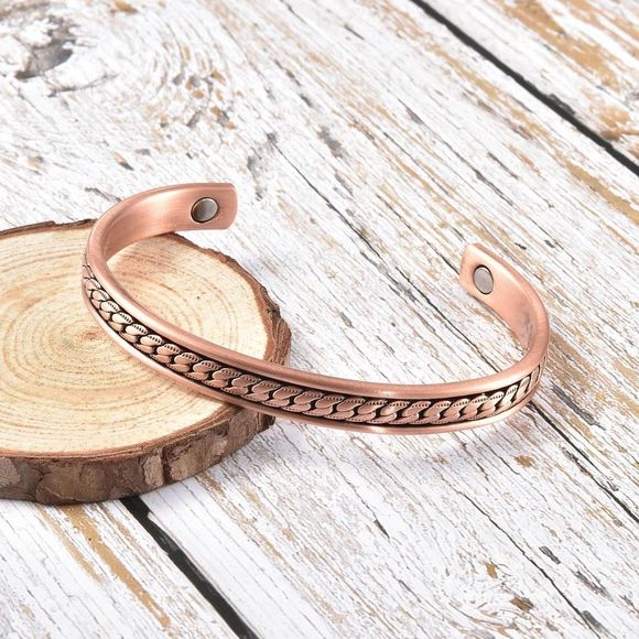 Curb Chain Pattern Adjustable Cuff Bracelet 6.50 in - Picture 2 of 5